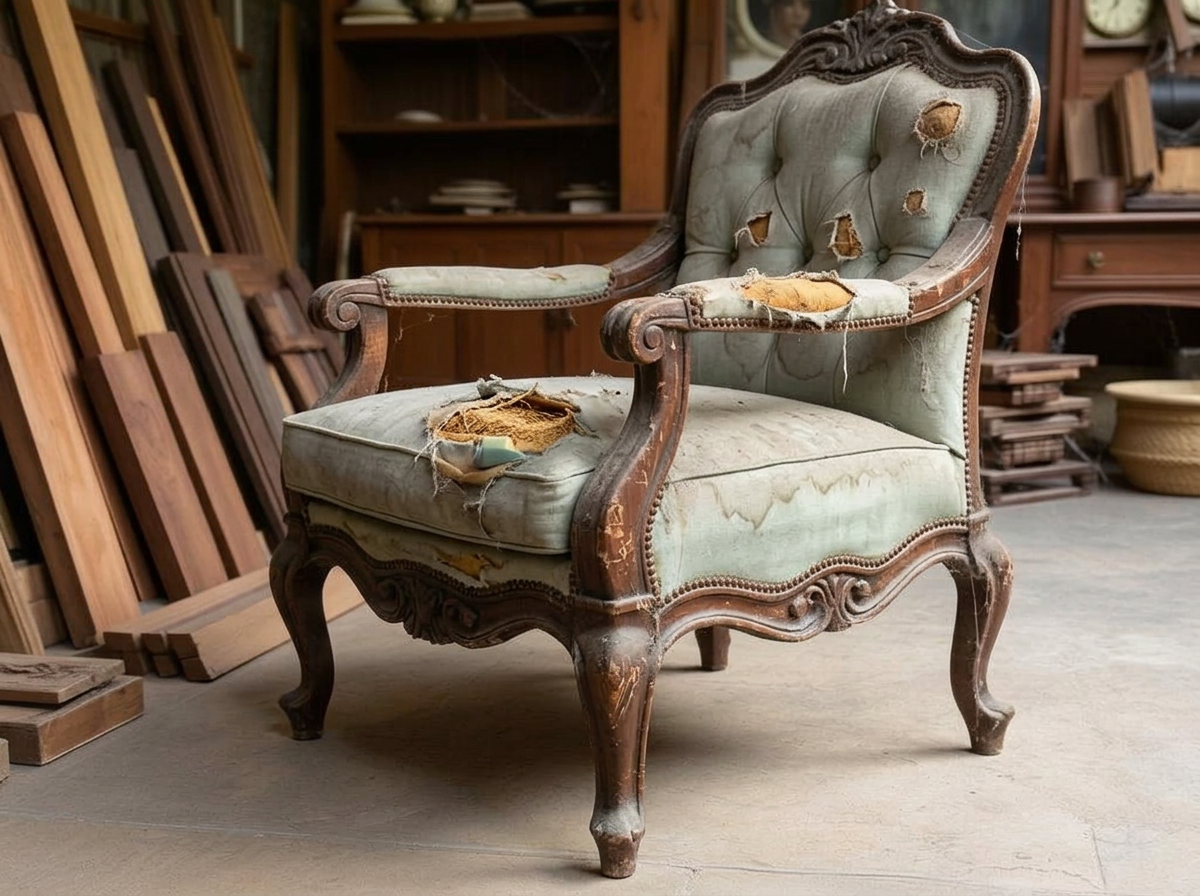 Antique Chairs — before Kaiser Upholstery service
