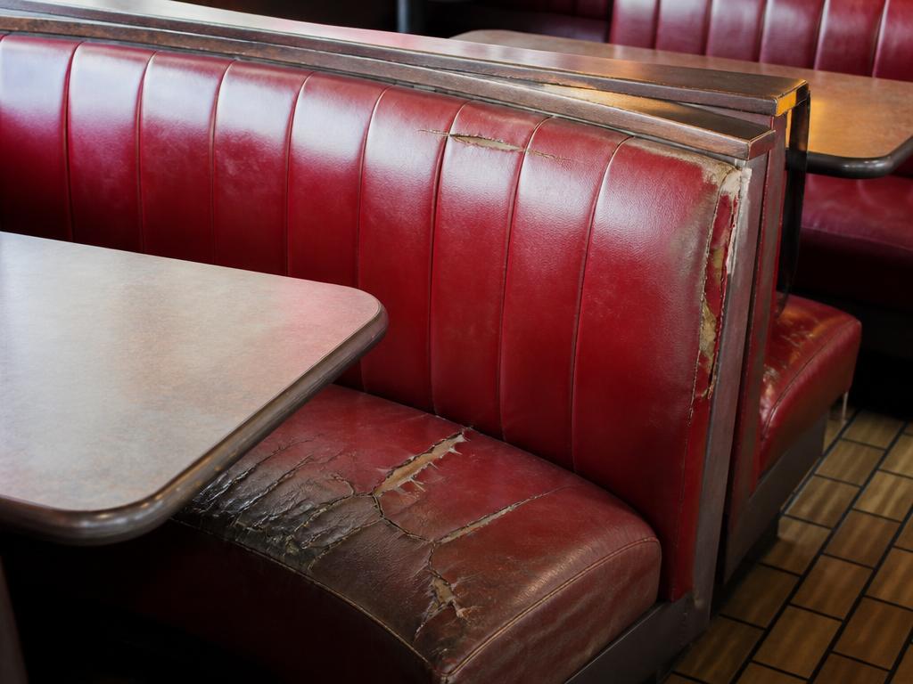 Sample before: Restaurant Booth Reupholstery